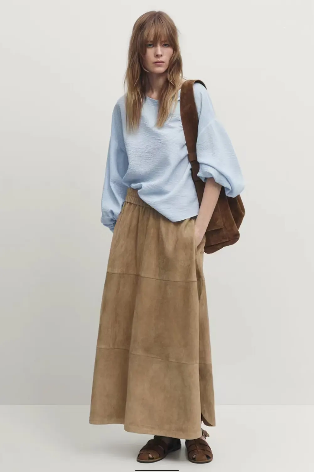 Suede Midi Skirts