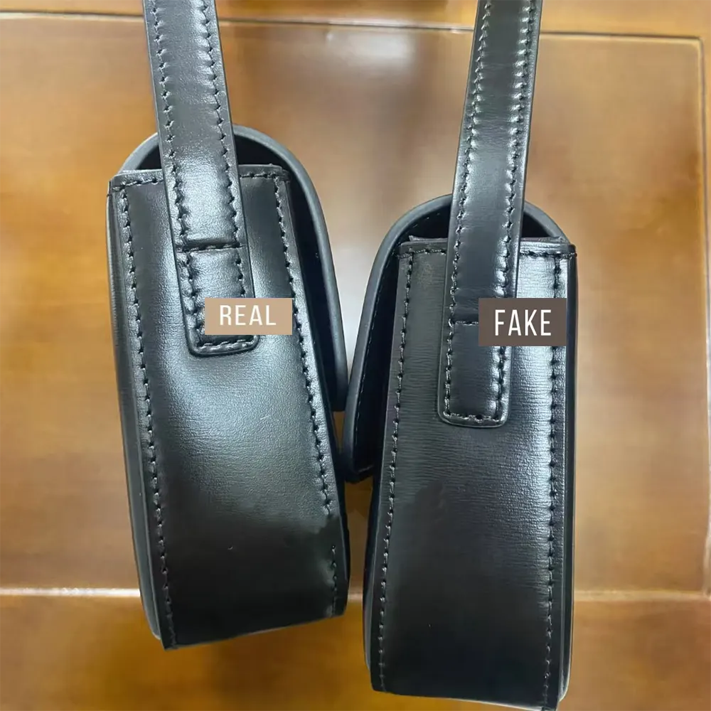 Comparison and evaluation of Celine Triomphe Bag genuine and replica