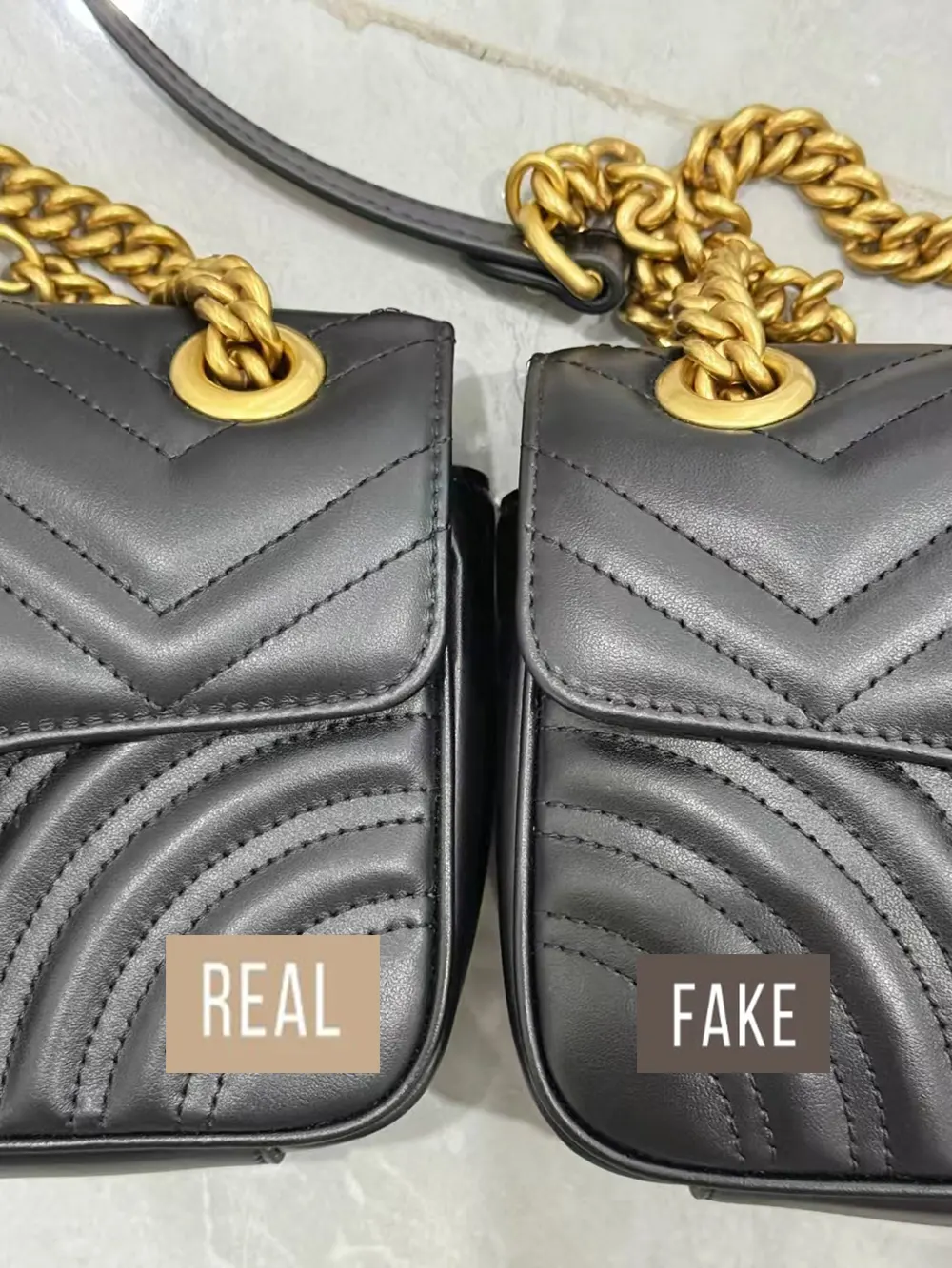 Authentic Gucci GG Marmont Bag vs. High-Quality Replica