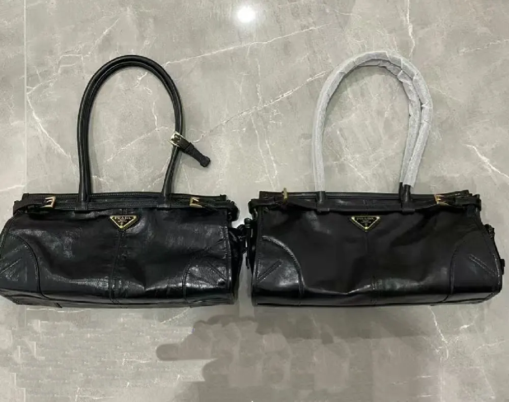 Prada Enamel Triangle Bag: Authentic vs. High-Quality Replica Comparison