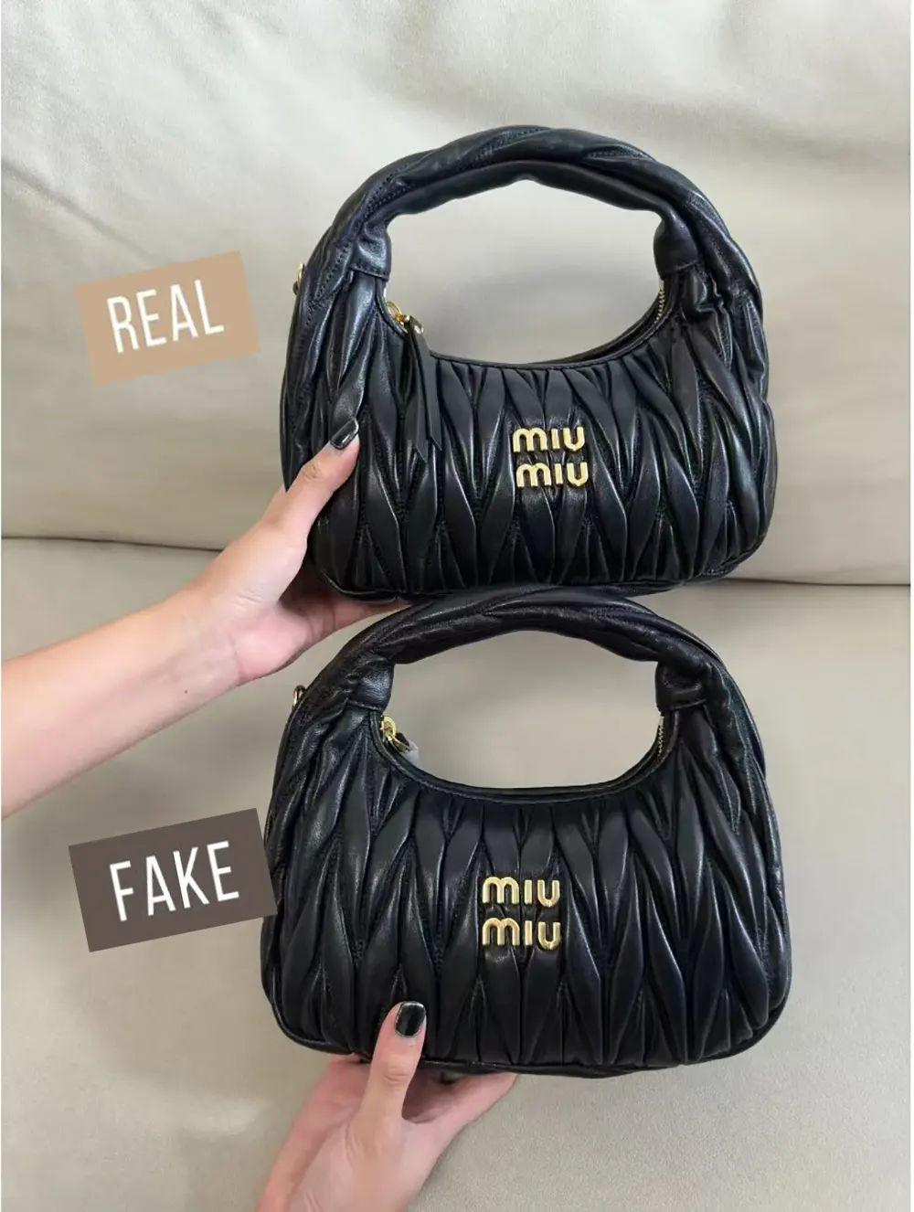 Miu Miu Matelassé Bag: Authentic vs High-Quality Replica Comparison