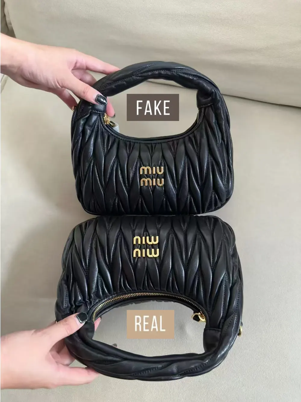 Miu Miu Matelassé Bag: Authentic vs High-Quality Replica Comparison