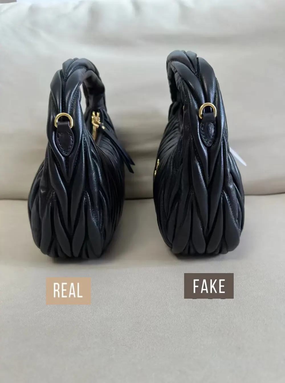 Miu Miu Matelassé Bag: Authentic vs High-Quality Replica Comparison